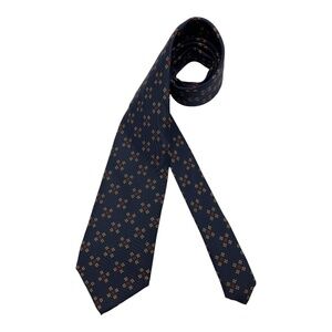 E. MARINELLA Blue Geometric Silk LUXURY Tie HANDMADE ENGLAND